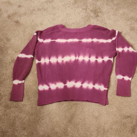 Johnny Was Women's Purple & White Tye Dye V-Neck Sweater Size S - Picture 11 of 11